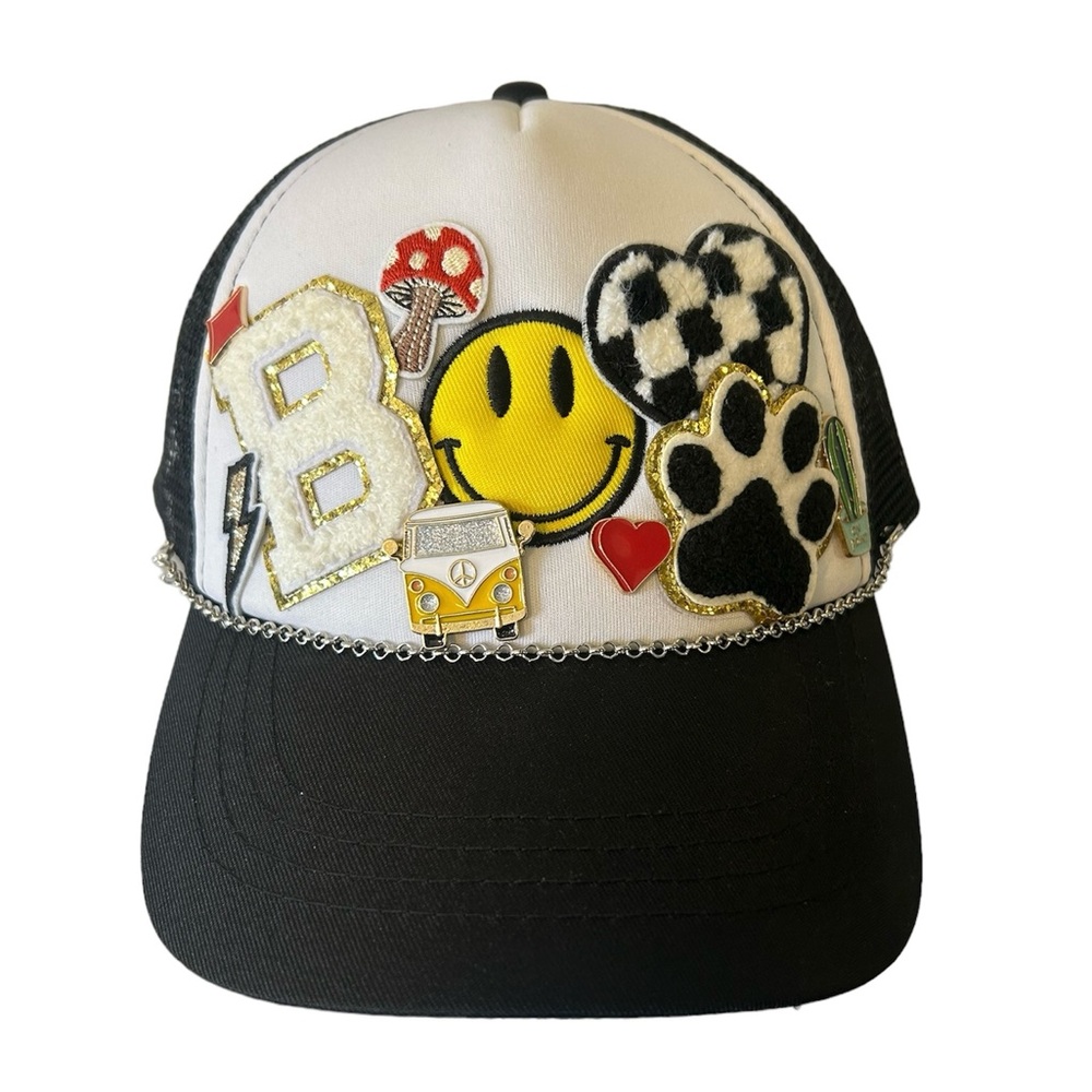 CUSTOM HANDMADE NWOT TRUCKER HAT PATCHES AND PINS